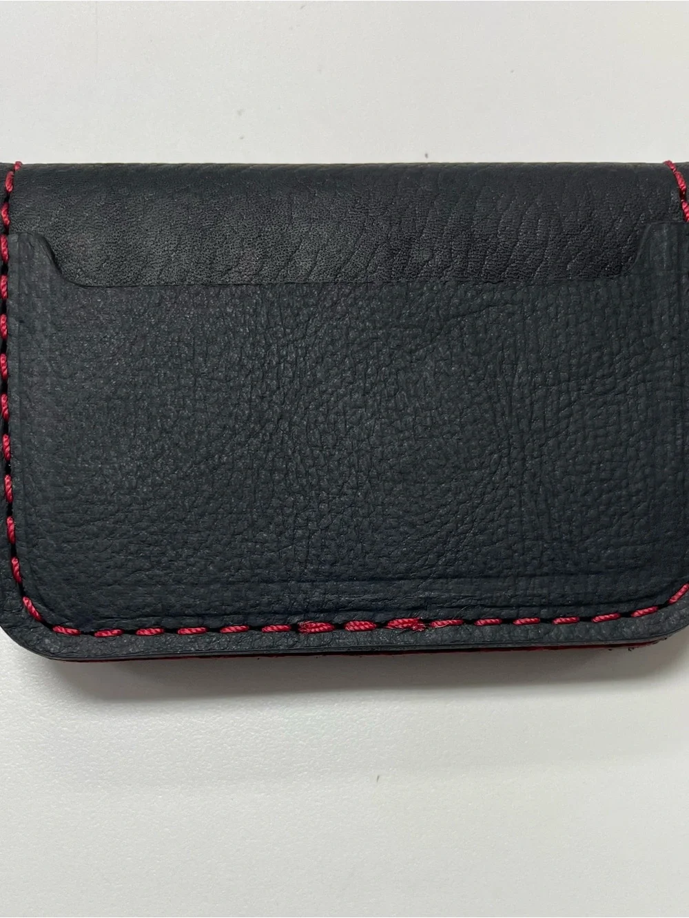 Men's Genuine Leather Wallet - Thin Red Line - with built in money clip